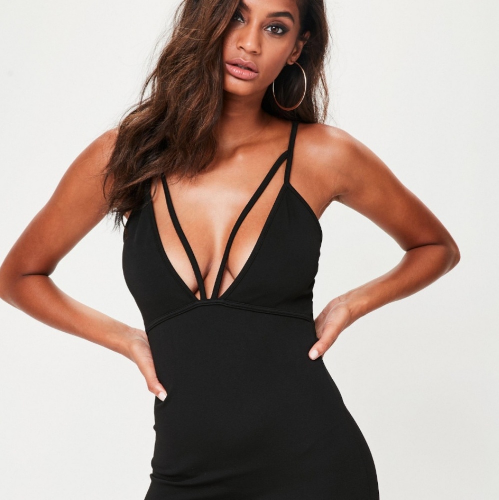Strappy Scuba Bust Cup Bodycon Dress